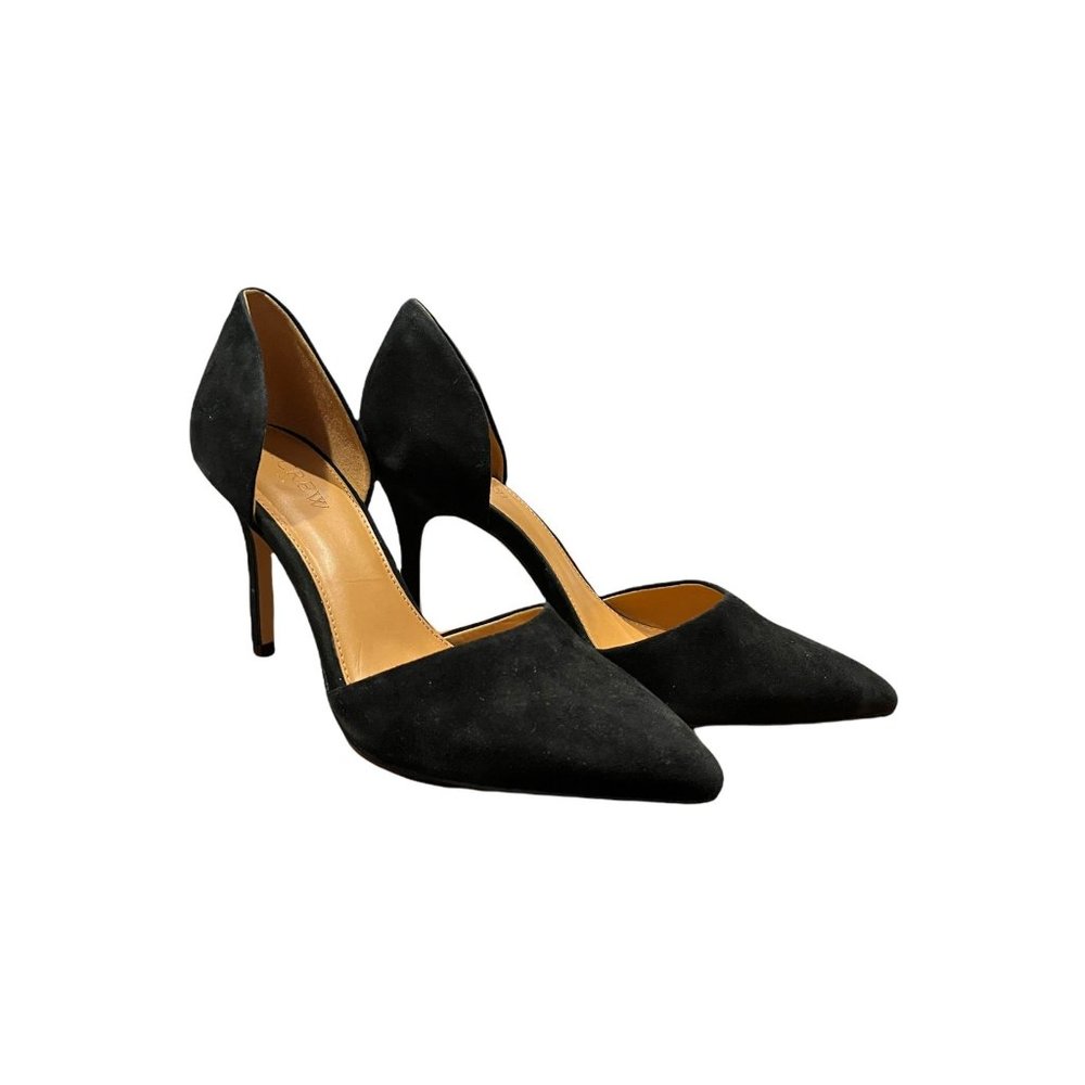 New J.Crew Factory Suede d'Orsay pumps heels F5303 8.5 Black